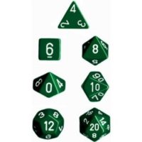 CHESSEX - SET DE 7 DADOS - LIGHT GREEN/WHITE