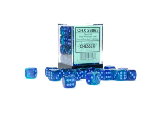 CHESSEX - 36 dados de 12mm (D6) Blue/Light Blue