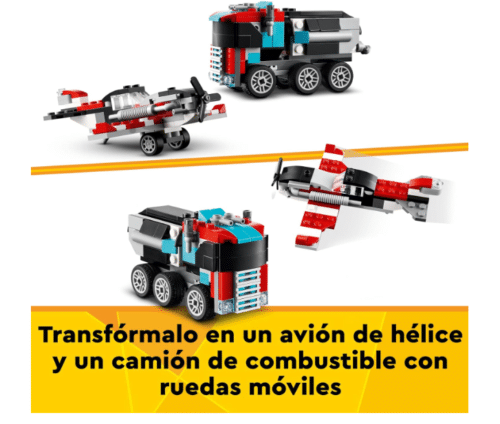 Lego 31146 - 3 en 1 Creator - Camion Plataforma con Helicopt - Imagen 2