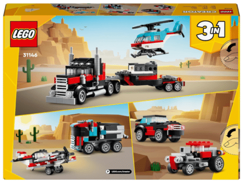 Lego 31146 - 3 en 1 Creator - Camion Plataforma con Helicopt - Imagen 3