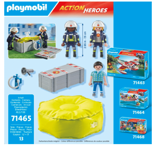 Playmobil 71465 - Action Heroes - Bomberos con Colchoneta - Imagen 3