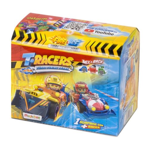 T-Racers Series Fire&Ice - Coche de carrera y piloto sorpresa