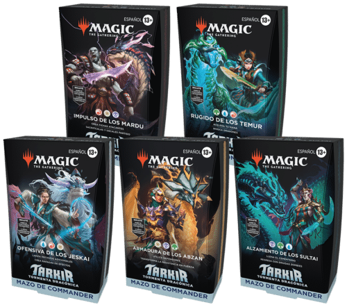 MTG - TARKIR: Tormenta Dracónica Pack 5 Mazos de Commander - CAST.