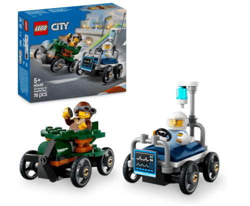 Lego 60459 - City - Pack de Coches de Carreras: Avion vs Cama de Hospital