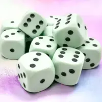 CHESSEX - 12 dados 16mm (D6) Opaque Pastel Green/black
