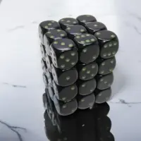 CHESSEX - 36 dados 12mm (D6) Opaque Black/green