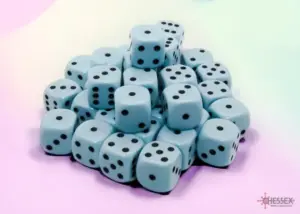 CHESSEX - 36 dados 12mm (D6) Opaque Pastel Blue/black