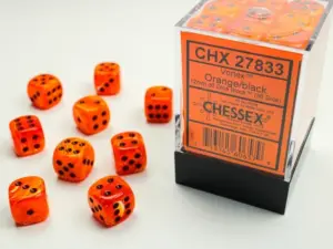 CHESSEX - 36 dados 12mm (D6) Vortex Orange/black