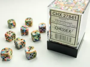 CHESSEX - 36 dados 12mm (D6) Festive Vibrant/brown