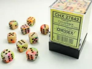 CHESSEX - 36 dados 12mm (D6) Festive Circus/black