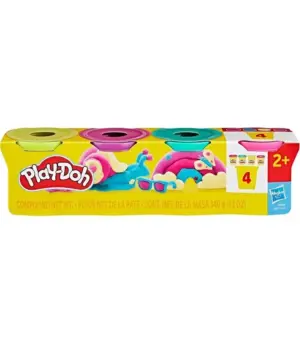 Play-Doh - Pack de 4 colores -Amarillo,Lila,Verde,Rosa