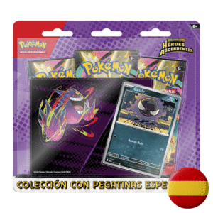 PKM - blister pack 3 + pegatinas + promo Gastly Heroes Ascendentes - SP
